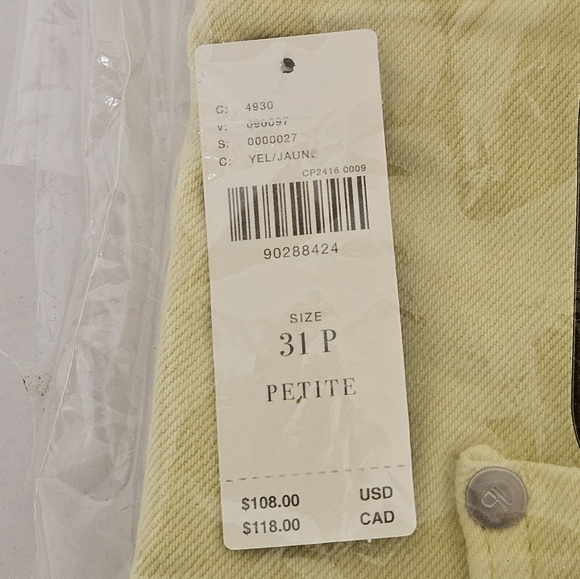 Anthropologie Pilcro The Kit Regenerative Mid Rise Cotton Shorts in Yellow NWT - Picture 14 of 16